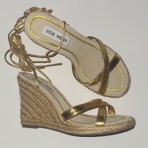 Steve Madden Python Gold Wedge